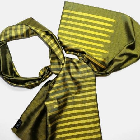 Handmade Silk Scarf Olive Green Natural Dyes