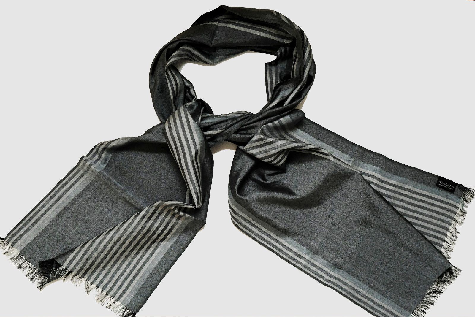 handmade-silk-scarf-grey-natural-dyes- AZEZANA
