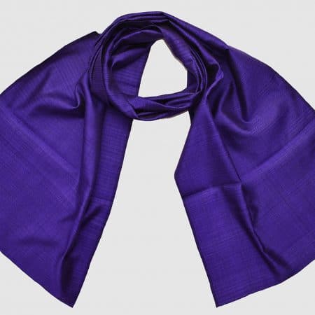 Handmade Pure Silk Scarf Purple Natural Dyes