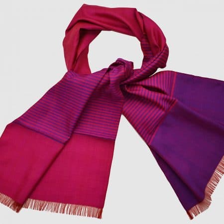 Handmade Silk Scarf Magenta and Purple Natural Dyes