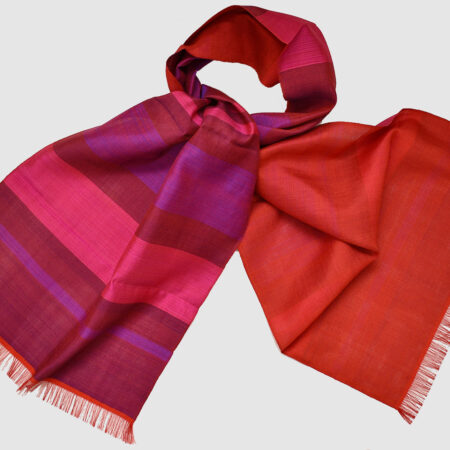 Handmade Silk Scarf Magenta Natural Dyes