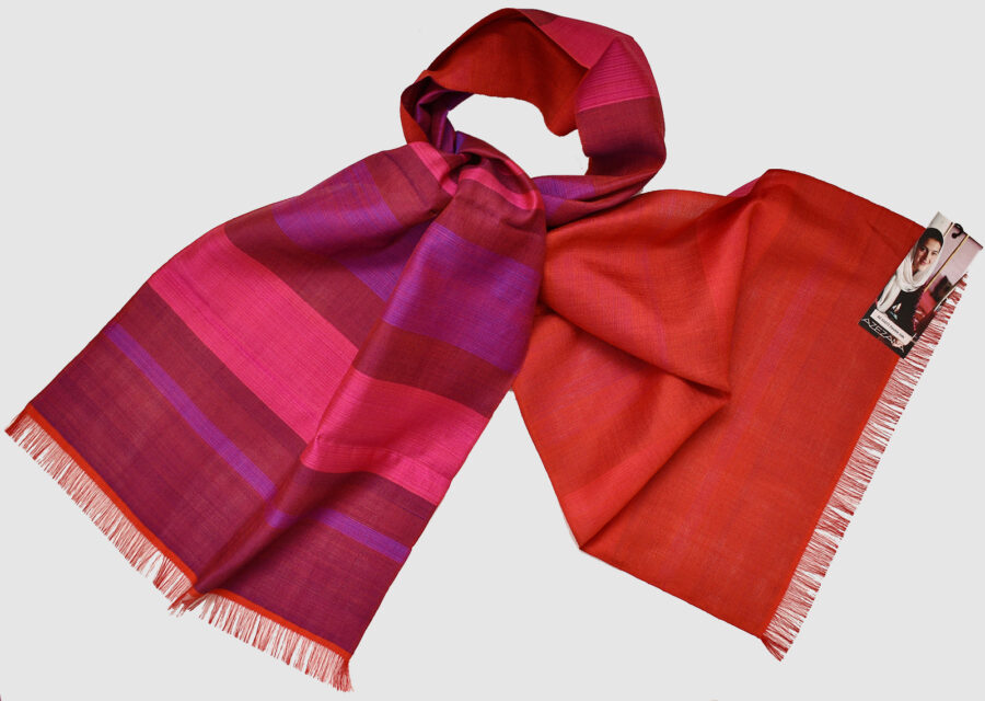 Handmade Silk Scarf Magenta Natural Dyes