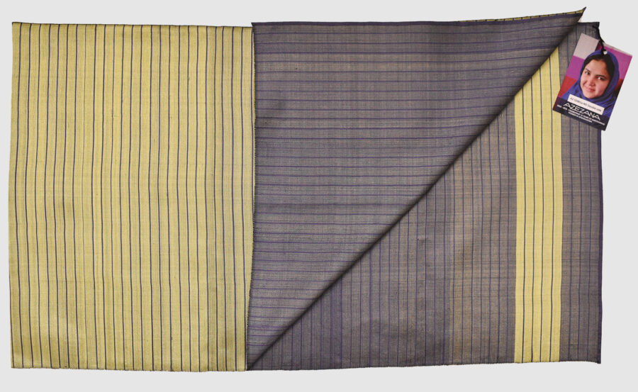 Handmade Silk Scarf Yellow Purple Natural Dyes