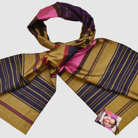 Handmade Silk Scarf Gold Natural Dyes